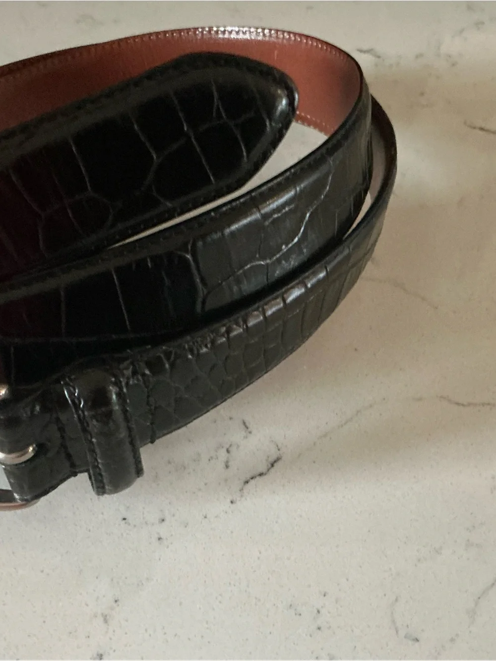 Vtg Coach black genuine leather embossed men’s belt size 36
